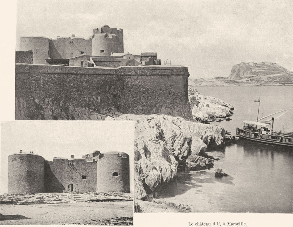 BOUCHES-DU-RHÔNE. Le Château d'If, à Marseille 1902 old antique print picture
